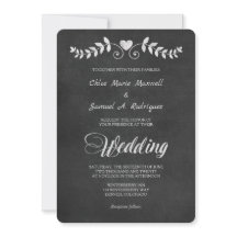 Chalkboard Laurel Leaf Faire-part de mariage du co