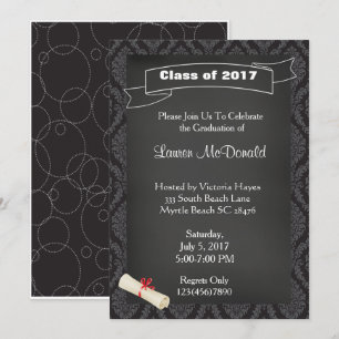 Chalkboard Lehrer Abschluss Einladung