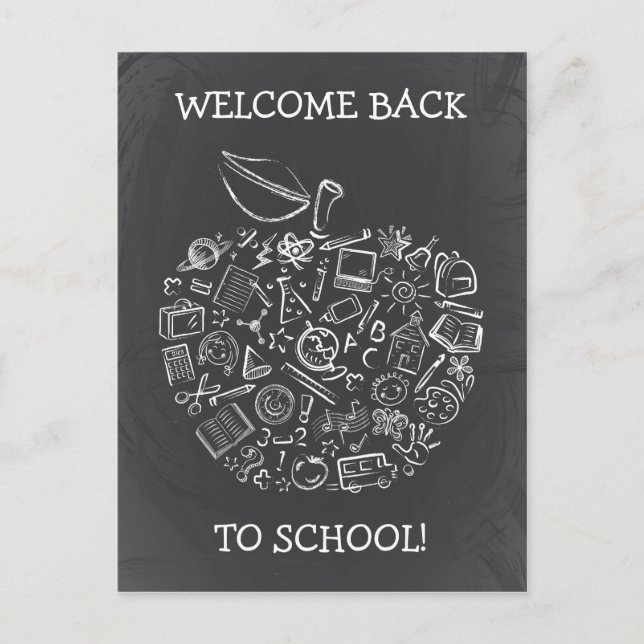 Chalkboard-Lehrer Apple-Postkarte Postkarte (Vorderseite)