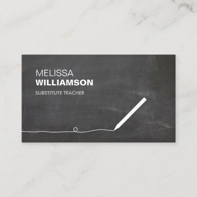Chalkboard-Lehrer, Educational Business Card Visitenkarte (Vorderseite)