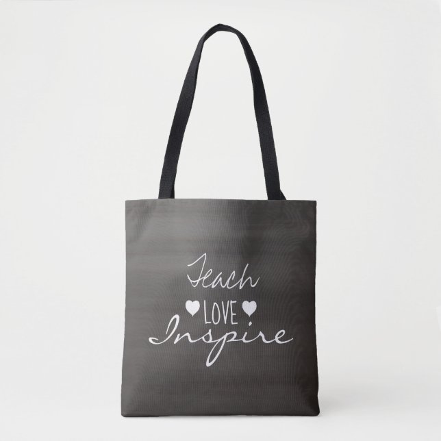 Chalkboard-Lehrer Inspiration-Quote-Typografie Tasche (Vorderseite)