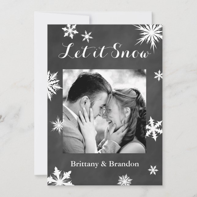 Chalkboard Let it Snow Holiday Carte photo (Devant)