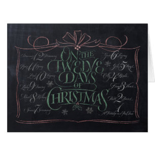 Chalkboard Lettering '12 Days of Christmas' Chalk