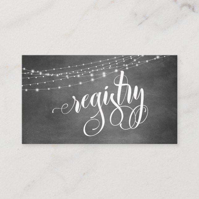 Chalkboard Light Strings Elaborate Bold Registry Begleitkarte (Vorderseite)