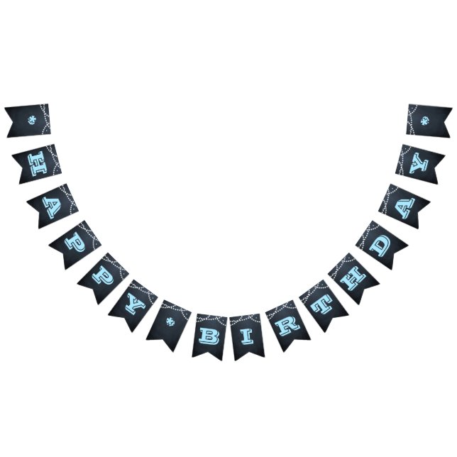 Chalkboard Lights Blue All Ocassion Custom Banner (Alle)