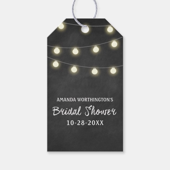 Chalkboard + Lights Brautparty Gefallen Geschenket Geschenkanhänger (Vorderseite)