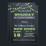 Chalkboard Lights Holiday Housewarming Einladung<br><div class="desc">Diese rustikale Chic-Einladung ist perfekt für jedes Ferienhaus Party. Jedes Element ist vollständig anpassbar,  um genau zu sagen,  was Sie gewollt.</div>