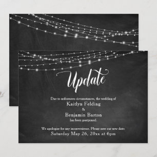 Chalkboard & Lights Verspätete Hochzeitsankündigun Einladung