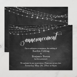 Chalkboard & Lights Verspätete Hochzeitsankündigun Einladung