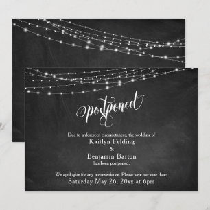 Chalkboard & Lights Verspätete Hochzeitsankündigun Einladung