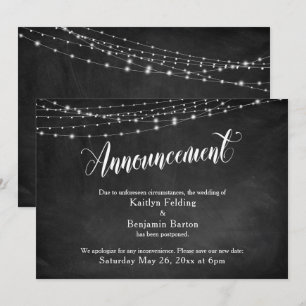 Chalkboard & Lights Verspätete Hochzeitsankündigun Einladung