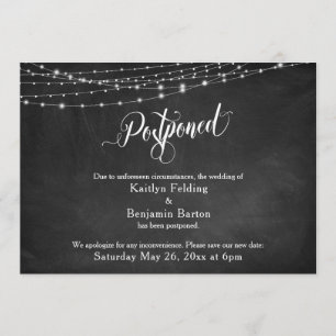 Chalkboard & Lights Verspätete Hochzeitsankündigun Einladung
