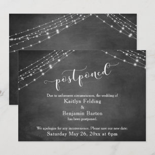 Chalkboard & Lights Verspätete Hochzeitsankündigun Einladung