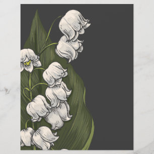 Chalkboard Lilies Valley Journal Scrapbook Paper