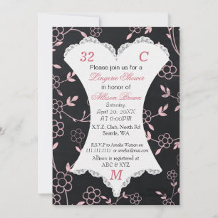 Chalkboard Lingerie Douche Bachelorette Invitation