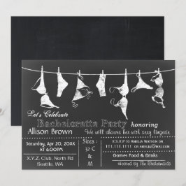 Chalkboard Lingerie Dusche Bachelorette Einladung