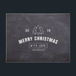 Chalkboard-Logo Frohe Weihnachts-Postkarte Feiertagspostkarte<br><div class="desc">Chalkboard Logo Merry Christmas Postcard Kann vollständig an Ihre Bedürfnisse angepasst werden Anzug. © Gorjo Designs via Zazzle. // Ähnliches Design auch in einer Größe von 5"x 7" erhältlich - Karo den Laden oder kontaktieren Sie mich für den Link zur entsprechenden Produktliste // Suchen Sie nach passenden Artikeln? Andere Schreibwaren...</div>