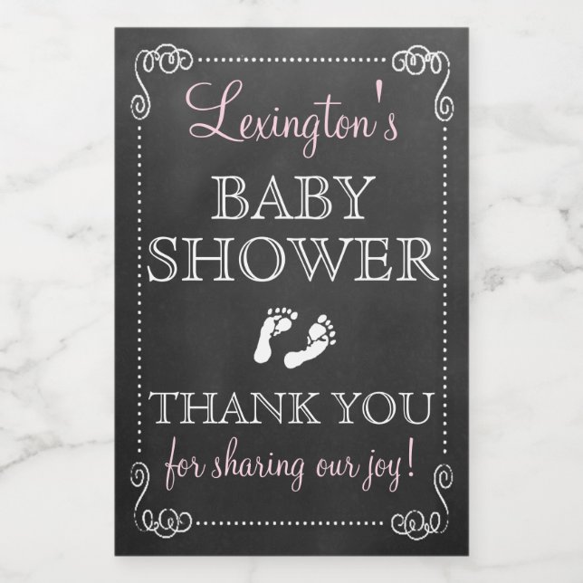Chalkboard Look Baby Dusche Vielen Dank Gast Gefal Lebensmitteletikett (Einzelnes Label)