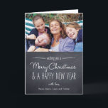 Chalkboard Look Christmas Foto Card Feiertagskarte<br><div class="desc">Celebrate the season with this modern and stylish holiday card from Berry Berry Sweet.</div>