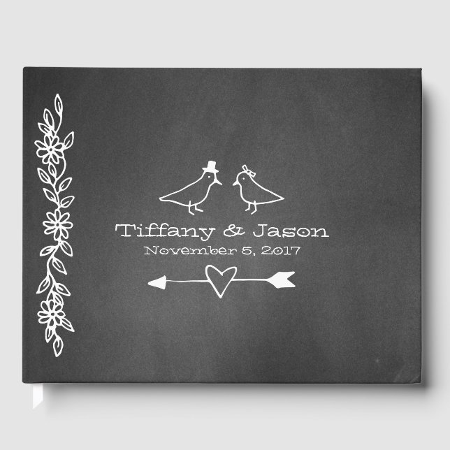 Chalkboard Look Mariage Livre d'invité (Recto)