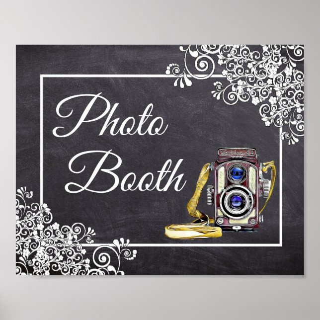Chalkboard Look Mariage Photo Booth Poster (Devant)