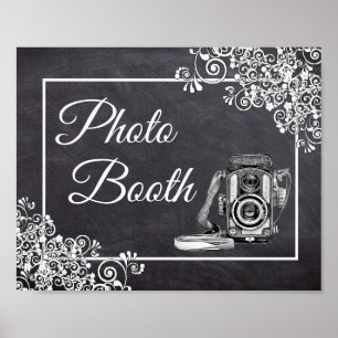 Chalkboard Look Mariage Photo Booth Poster