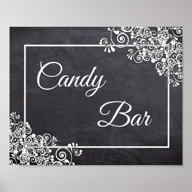 Chalkboard Look Wedding Candy Bar Poster (Vorne)