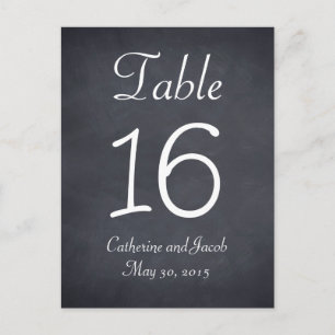 Chalkboard Look Wedding Tischnummer Card