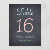 Chalkboard Look Wedding Tischnummer Card