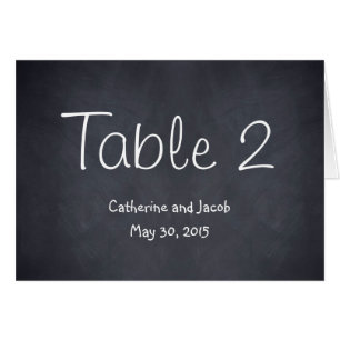 Chalkboard Look Wedding Tischnummer Card