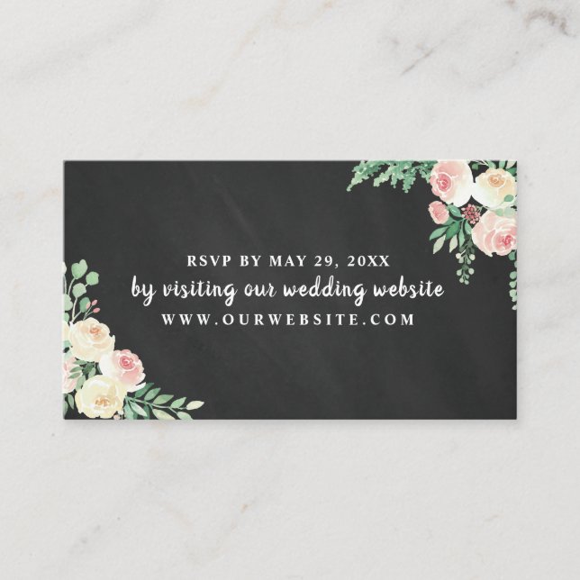 Chalkboard lumières de chaîne mariage RSVP carte s (Devant)