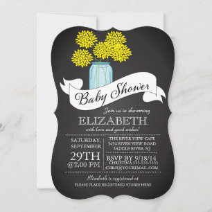Chalkboard Mason Jar Baby shower Invitation