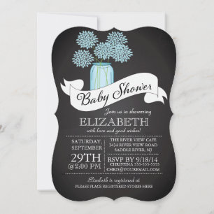 Chalkboard Mason Jar Baby shower Invitation
