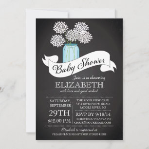 Chalkboard Mason Jar Babydusche Einladung