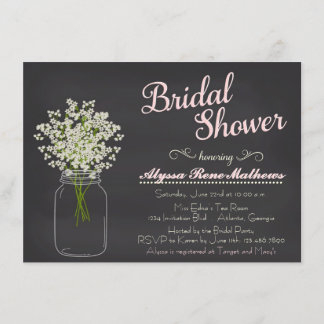 Chalkboard Mason Jar Bébé Invitation à respirer PI