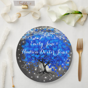 Chalkboard Mason Jar Blue Heart Leaf Firefly Pappteller