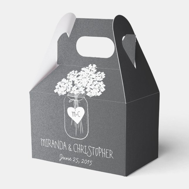 Chalkboard Mason Jar Floral Personalisiert Gevor B Geschenkschachtel (Vorderseite)