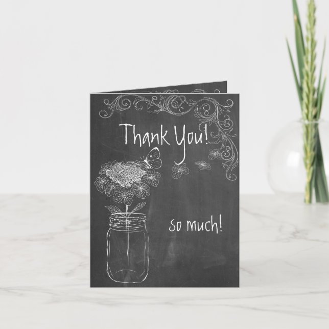 CHALKBOARD MASON JAR GARDEN WEDEN DANKE (Vorderseite)