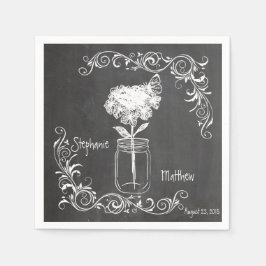CHALKBOARD MASON JAR GARDEN WEDING NAPKINS SERVIETTE