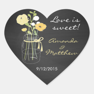 Chalkboard Mason Jar Gastgeschenk Hochzeit Sticker