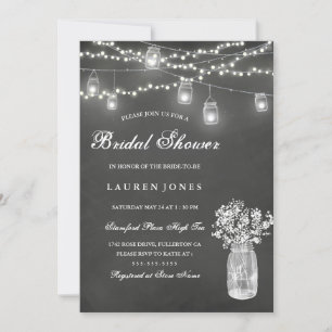 Chalkboard Mason Jar Invitation de la douche nupti