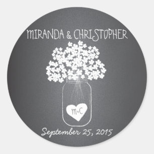 Chalkboard Mason Jar Personalisiert Gefälligkeitsa Runder Aufkleber