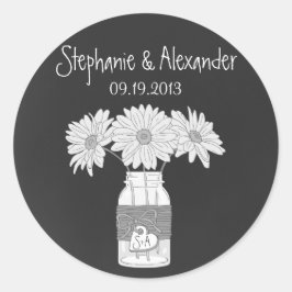 Chalkboard Mason Jar Personalisiert Gefälligkeitsa Runder Aufkleber