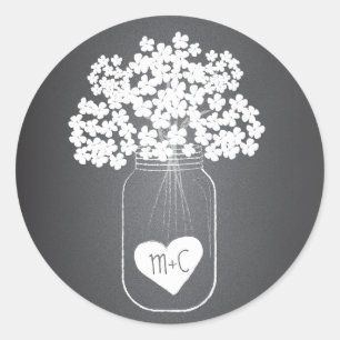 Chalkboard Mason Jar Personalisiert Gefälligkeitsa Runder Aufkleber