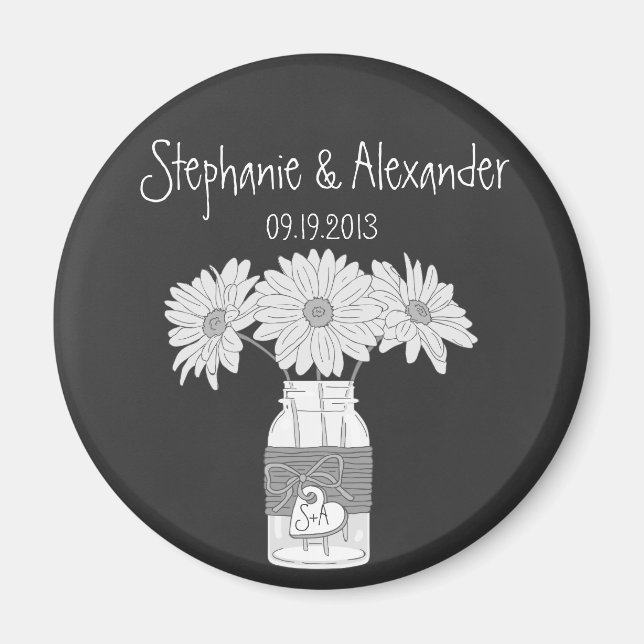 Chalkboard Mason Jar Personalisiert Gevor Magnet (Vorne)