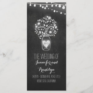 Chalkboard Mason Jar Programmes de mariage