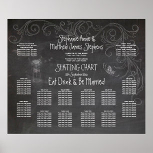 CHALKBOARD MASON JAR SITZENCHARTA POSTER