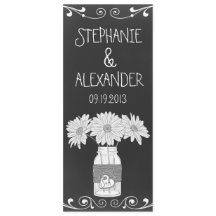 Chalkboard Mason Jar Wedding Reception Menu Card