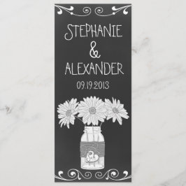 Chalkboard Mason Jar Wedding Reception Menu Card Menükarte