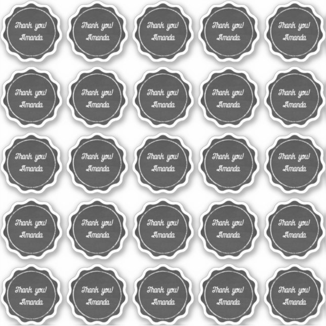 Chalkboard merci avec nom étiquette (Devant)